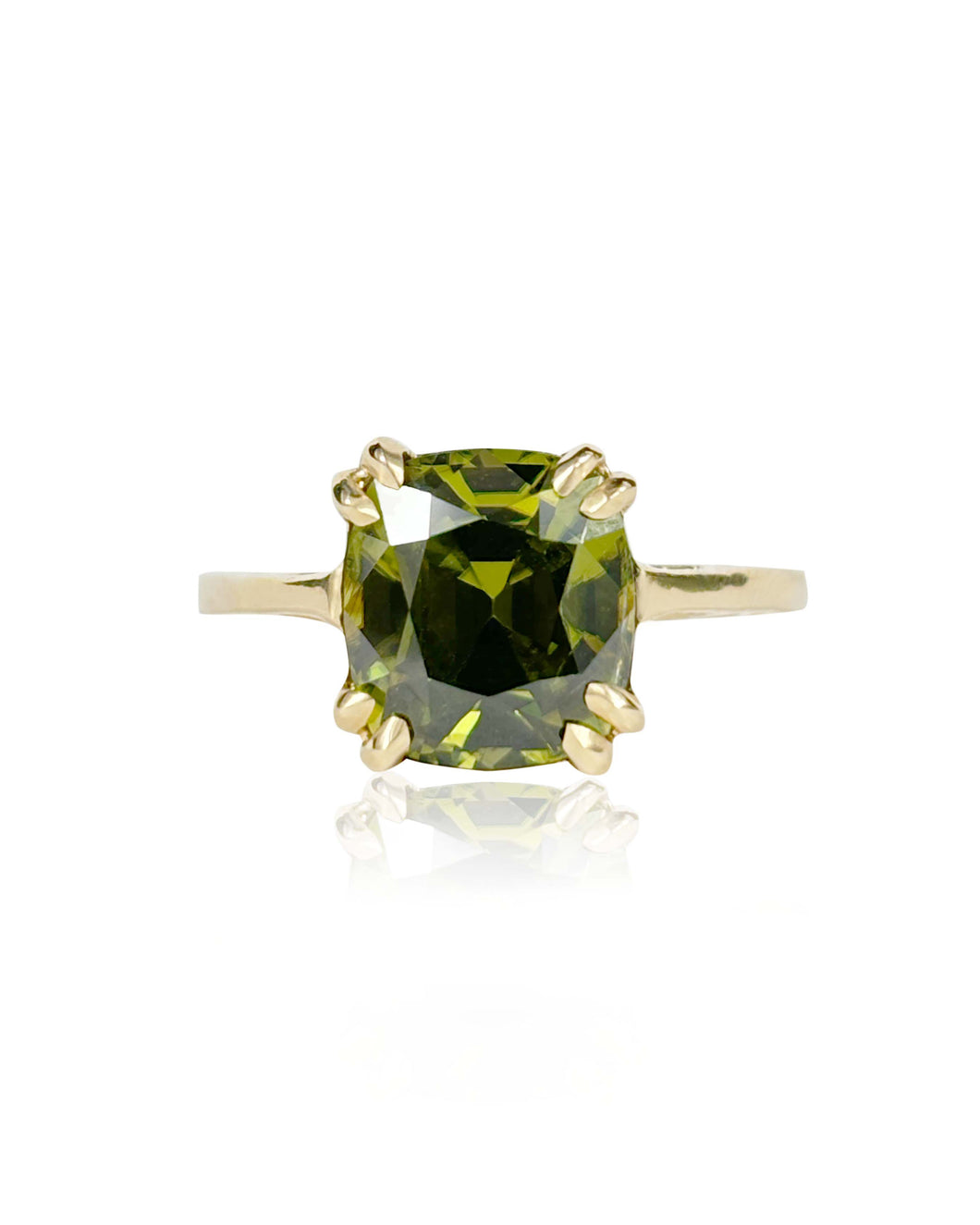 Olive Green Zircon Ring