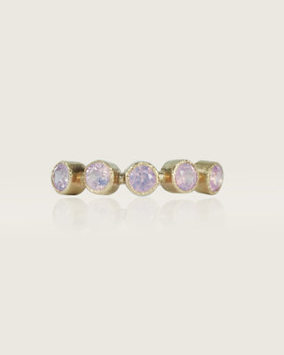 Purple Pink 5-Stone Sapphire Stacking Ring