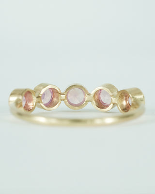 Purple Pink 5-Stone Sapphire Stacking Ring