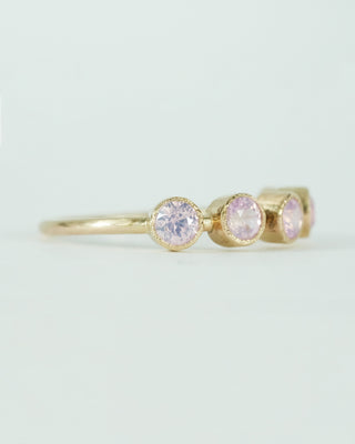 Purple Pink 5-Stone Sapphire Stacking Ring