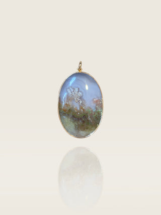 "Meadow" Moss Agate Large Oval Pendant