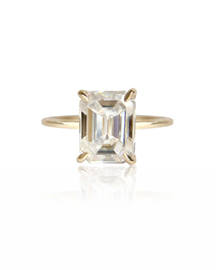 Emerald Cut Moissanite Engagement Ring 2.3ct