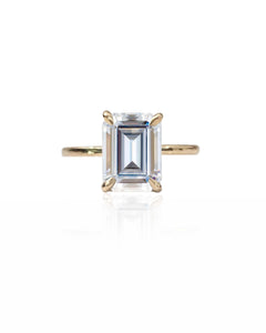 Emerald Cut Moissanite Engagement Ring 1.6ct