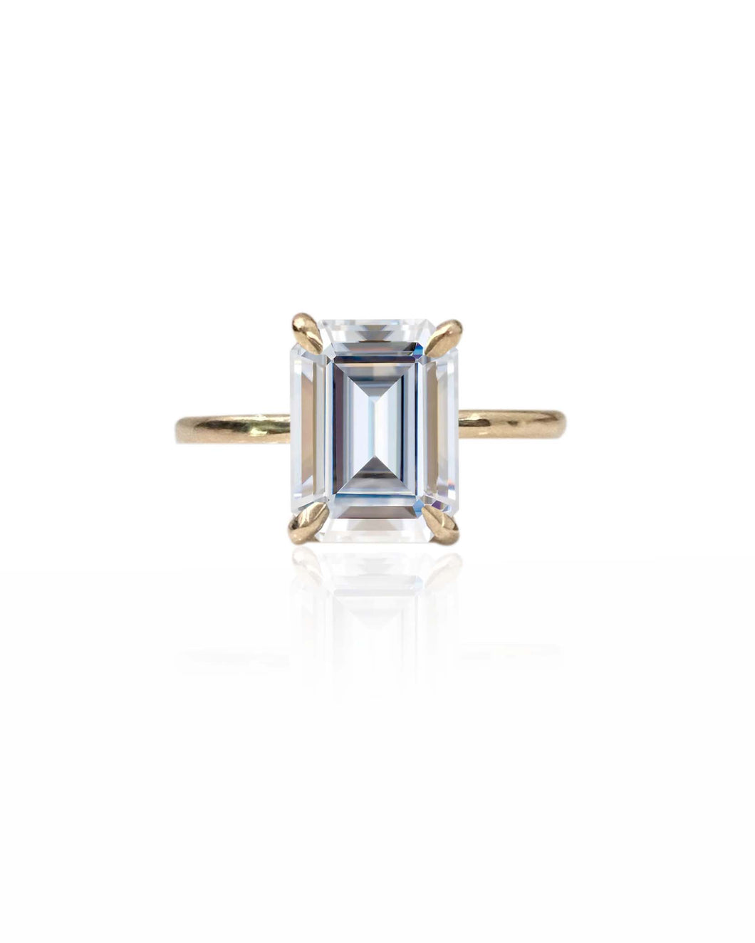 Emerald Cut Moissanite Engagement Ring 1.6ct