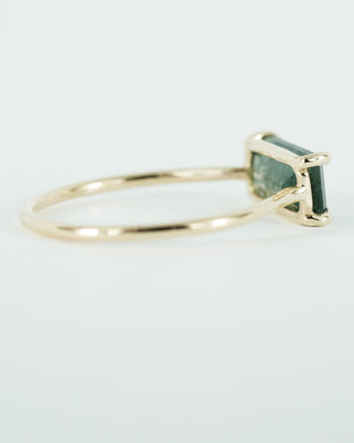 Moss Agate Emerald Cut Ring