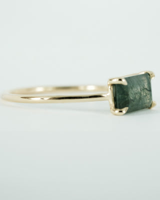 Moss Agate Emerald Cut Ring