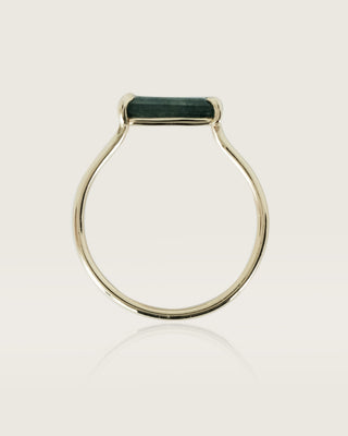 Moss Agate Emerald Cut Ring