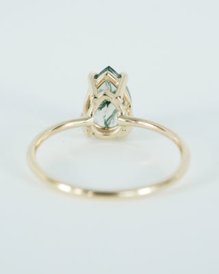 Moss Agate Pear Ring