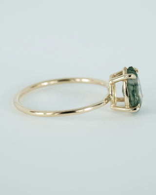 Moss Agate Pear Ring