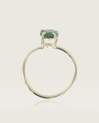 Moss Agate Pear Ring