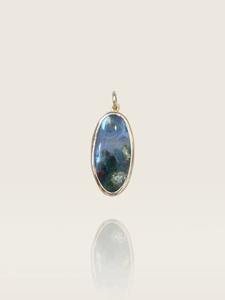 "Terrarium" Moss Agate Oval Pendant