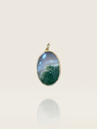 "Cliff" Moss Agate Oval Pendant