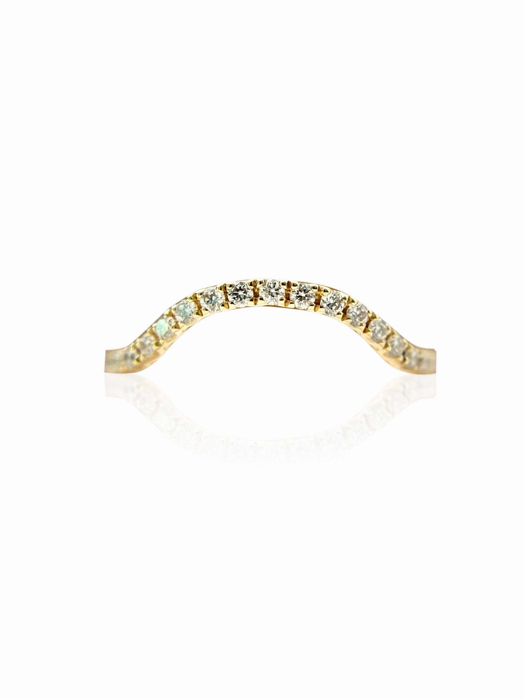 Half Eternity Diamond ONDA Ring In 14k Yellow Gold