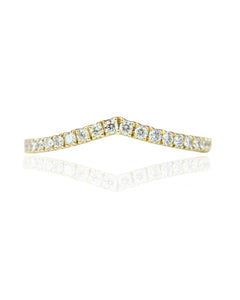 RTS Half Eternity Diamond VOLARE Ring In 14k Yellow Gold