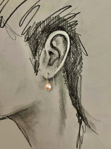 Peach Palm Pearl Earrings