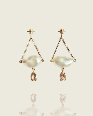 Pink Cloud Pearl Earrings