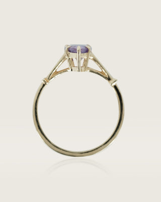 Purple Pink Shield Cut Sapphire Ring