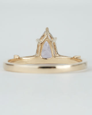 Purple Pink Shield Cut Sapphire Ring