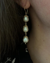 Load and play video in Gallery viewer, Triple Pearl Drop Earrings
