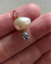 Load and play video in Gallery viewer, Cloud Pearl Pendant With Sapphire Drop

