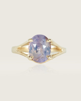 Purple Pink Oval Sapphire Ring