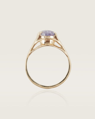 Purple Pink Oval Sapphire Ring