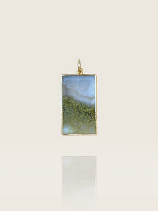 "Windswept" Moss Agate Rectangle Pendant