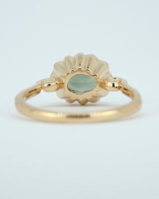 Opalescent Blue Green Oval Montana Sapphire Ring