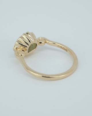 Opalescent Blue Green Oval Montana Sapphire Ring