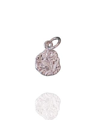 Silver Stamped Floral Artifact Charm 3