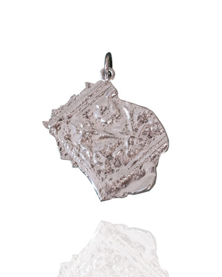 Silver Stamped Floral Artifact Charm 4
