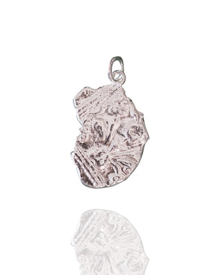 Silver Stamped Floral Artifact Charm 5