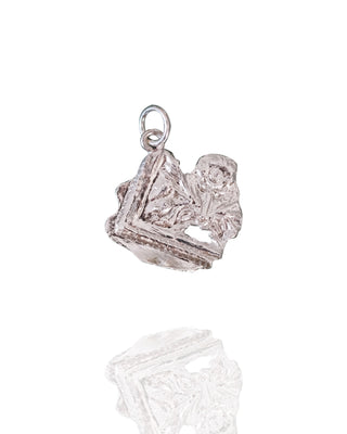 Silver Stamped Floral Artifact Charm 6