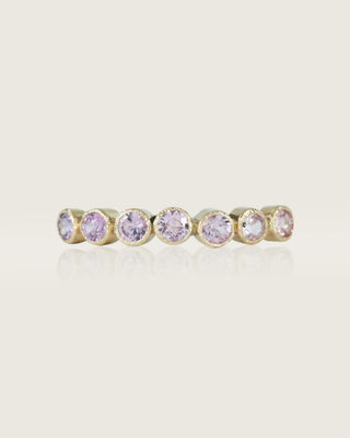 Purple Pink 7-Stone Sapphire Stacking Ring