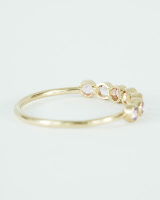 Purple Pink 7-Stone Sapphire Stacking Ring