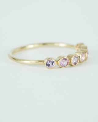 Purple Pink 7-Stone Sapphire Stacking Ring