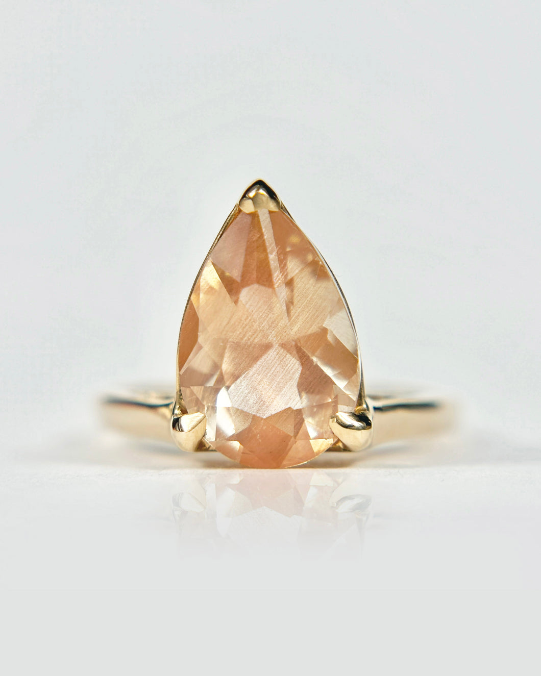 Oregon Sunstone Pear Ring