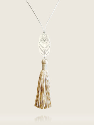 Mother Of Pearl And Tassel Iris Necklace