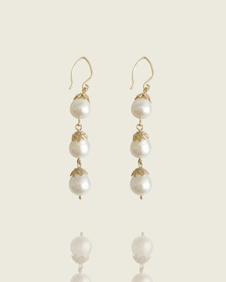 Triple Pearl Drop Earrings