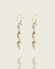 Load image into Gallery viewer, Triple Pearl Drop Earrings
