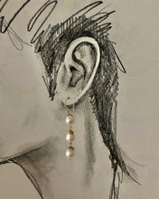 Load image into Gallery viewer, Triple Pearl Drop Earrings
