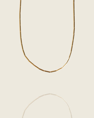 Gold Tube Bead Adjustable Necklace
