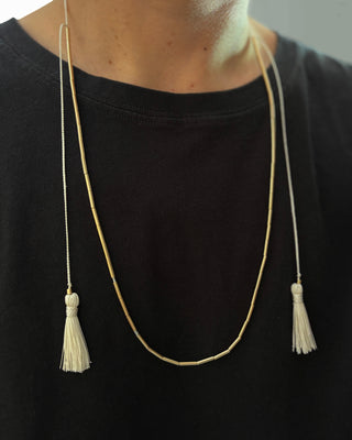 Gold Tube Bead Adjustable Necklace