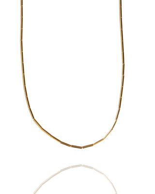 Gold Tube Bead Adjustable Necklace
