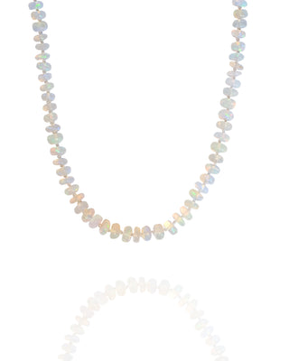 White Ethiopian Opal Beaded Necklace