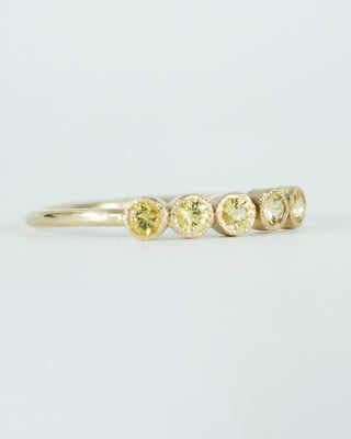 Yellow 5-Stone Sapphire Stacking Ring