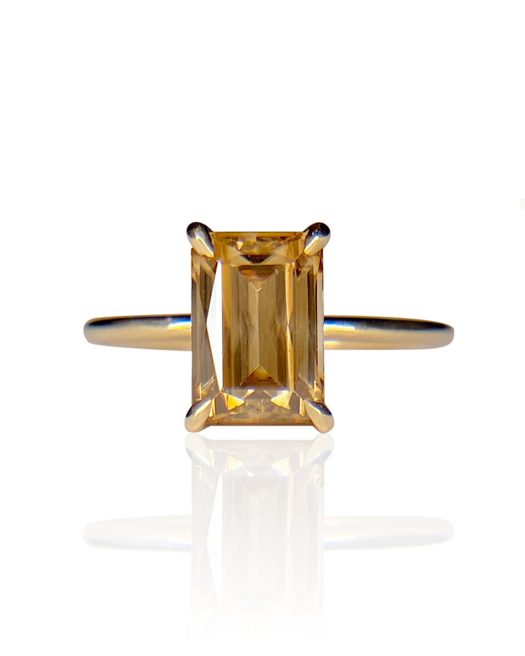 Scissor Cut Peach Zircon Ring