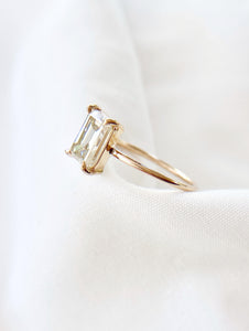 Emerald Cut Moissanite Engagement Ring 1.6ct