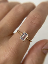 Load and play video in Gallery viewer, Rainbow Moonstone Emerald Cut Ring

