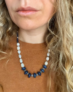 Lapis Lazuli, Pearl, And Moonstone Necklace